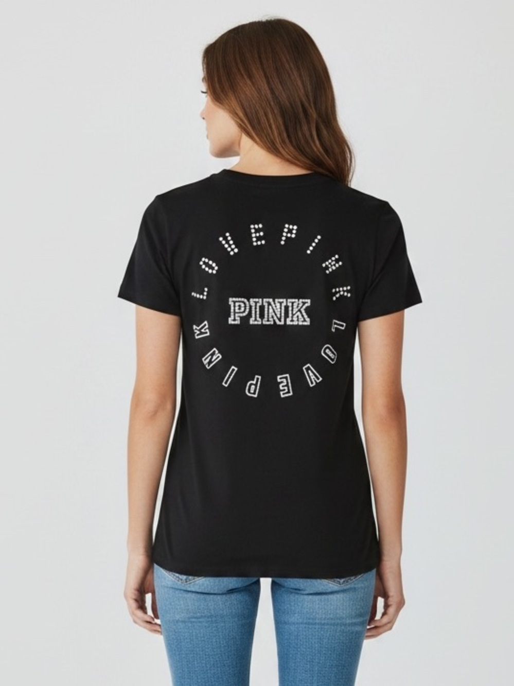 PINK Victoria's Secret Black Tee with Logo